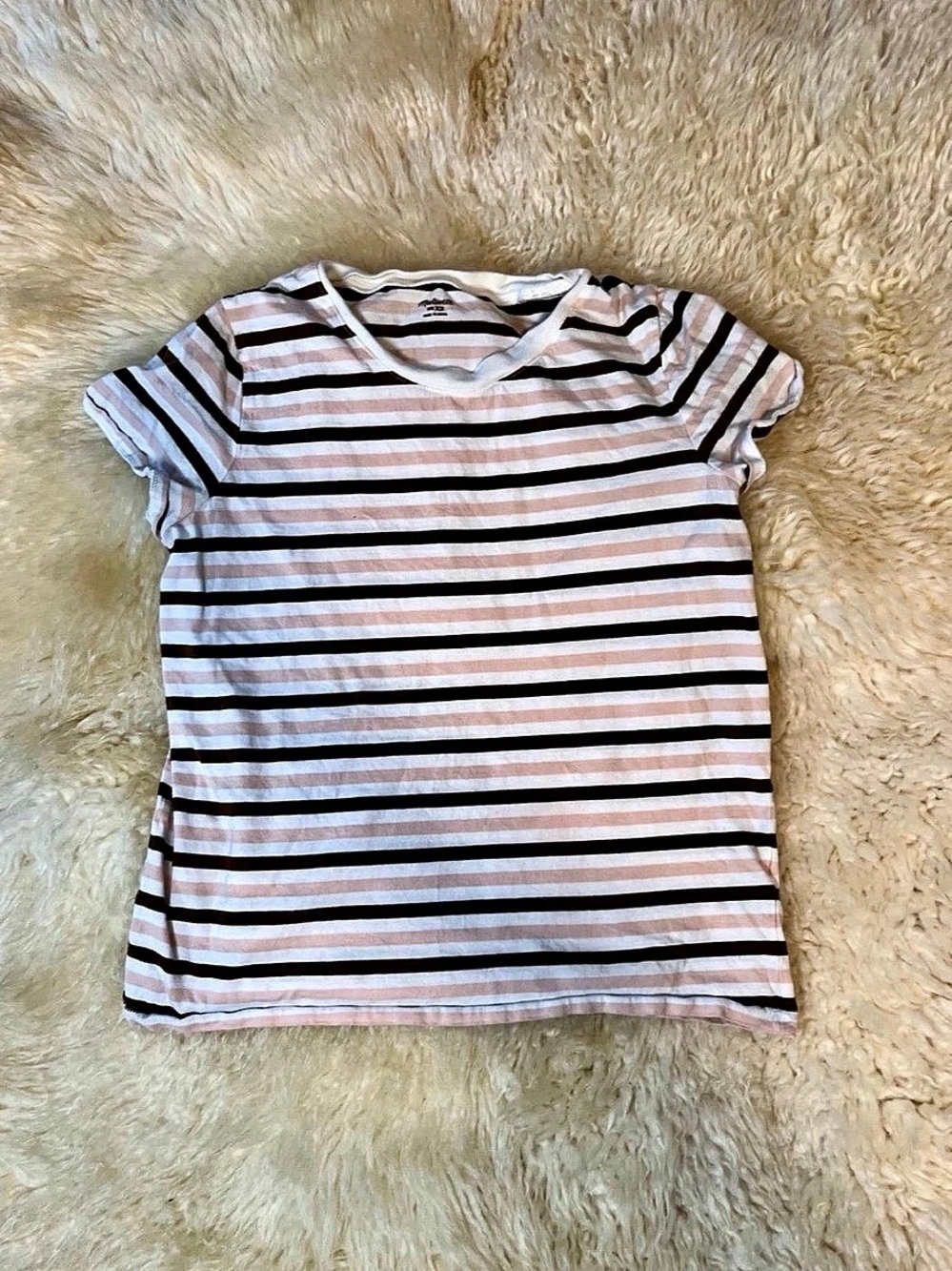 Madewell Womens Tshirt Striped 100% Cotton Short Sleeve Size Xtra Small